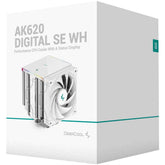 Deepcool Ak620 Digital Se Cpu Air Cooler Mighty 260w Tdp 6 Copper Heat Pipes Dual Tower Cpu Cooler W/ Argb Led Strip & Digital Screen Displays , White