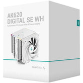 DeepCool AK620 Digital SE CPU Air Cooler Mighty 260w TDP 6 Copper Heat Pipes Dual-Tower CPU Cooler w/ ARGB LED Strip & Digital Screen Displays , White