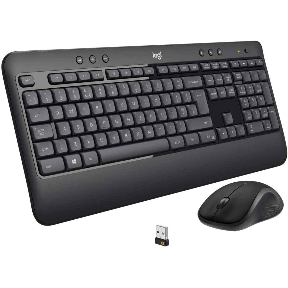 Logitech Mk540 Wireless Keyboard & Mouse Unifying Usb Receiver Arabic / English Layout