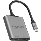 Promate Medialink H2 USB - C to Dual HDMI Adapter 4k Hdr Thunderbolt 4 for Macbook Air/pro, iPad Pro, Surface, Galaxy, Chromebook