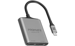 Promate Medialink H2 Usb C To Dual Hdmi Adapter 4k Hdr Thunderbolt 4 For Macbook Air/pro, Ipad Pro, Surface , Galaxy, Chromebook