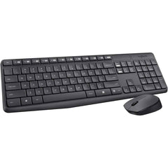 Logitech Mk235 Wireless Keyboard & Mouse Combo For Windows Long Battery Life Arabic / English Layout Black