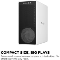 HP OMEN 16L TG03-0154 Gaming Desktop PC 14Gen Intel Core i5 10-Cores w/ Nvidia RTX 5060 TI 8GB DDR6 & Windows 11 - White