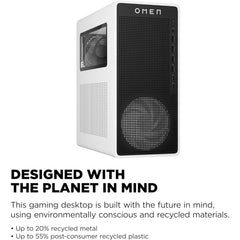 HP OMEN 16L TG03-0154 Gaming Desktop PC 14Gen Intel Core i5 10-Cores w/ Nvidia RTX 5060 TI 8GB DDR6 & Windows 11 - White