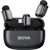 Boya Mini 2 03 (lightning) Wireless Lavalier Microphones For Iphone 15/16/17 & Android, Ai Noise Cancellation, App Control, 30h Battery Life With Charging Case, Lapel Microphone Wireless For Video Recording Vlogging , Black
