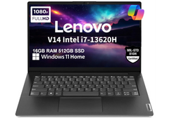 Lenovo V14 Gen 4 Laptop, Intel Core i7-13620H 13th Gen 4.9GHz High-Performance Processor, 16GB DDR4, 512GB SSD, 14" FHD, Ethernet (RJ-45), Windows 11 Home