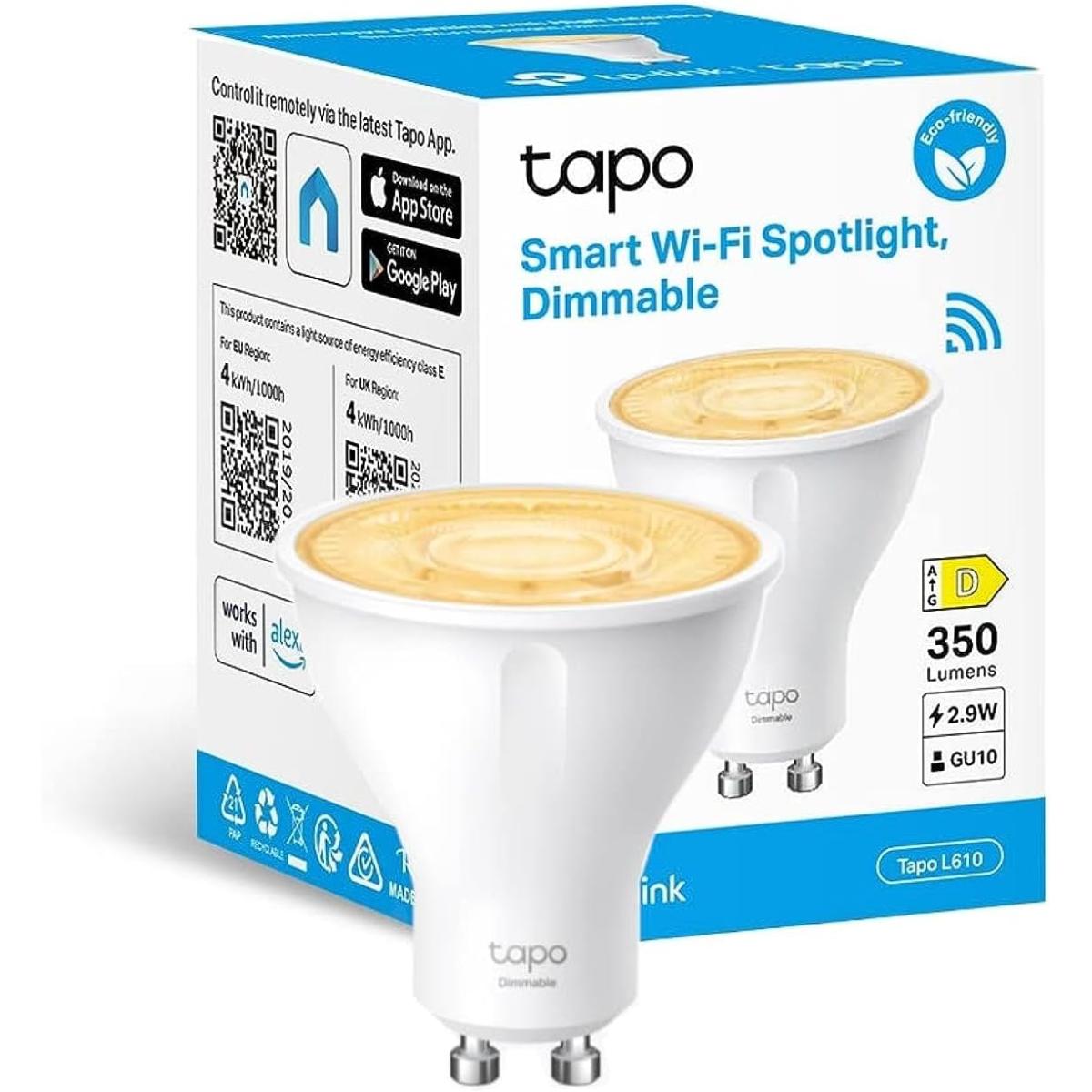 Tp Link Tapo L610 Smart Led Bulbs Dimmable Led Spotlight Bulbs 2700k Warm Light Gu10 Lamp Base Remote Control Works With Alexa & Google Home No Hub Required - CompuMe Tp Link Tapo L610 Smart Led Bulbs Dimmable Led Spotlight Bulbs 2700k Warm Light Gu10 Lamp Base Remote Control Works With Alexa & Google Home No Hub Required - CompuMe