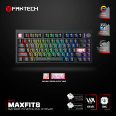FANTECH MK921 MAXFIT8 QMK Wireless Mechanical Gaming Keyboard - Black (3 Mode Connection)