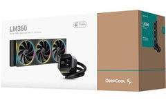 DeepCool LM360 ARGB Liquid Cooler 360mm 2.4" IPS Display Full Customized Supports MP4 Gen 6 Water Pump 3400RPM Anti-Leak For AMD & Intel - Black