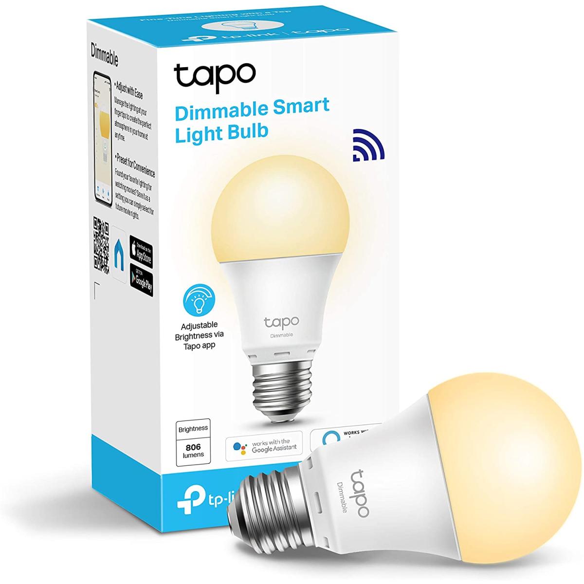 Tp Link Tapo L510e Smart Light Bulbs 800 Lumens (60w Equivalent) 2700k Soft Warm White Led Bulb Dimmable Compatible With Alexa & Google Home No Hub Required Tp Link Tapo L510e Smart Light Bulbs 800 Lumens (60w Equivalent) 2700k Soft Warm White Led Bulb Dimmable Compatible With Alexa & Google Home No Hub Required