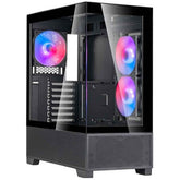 SilverStone Lucid 05 (Black) ARGB ATX Mid Tower Tempered Glass Gaming Case w/ Bold 270° Panoramic View w/ USB Type-C & 3x120mm ARGB Fans + Front 2x 80mm | SST-LD05-B-ARGB |