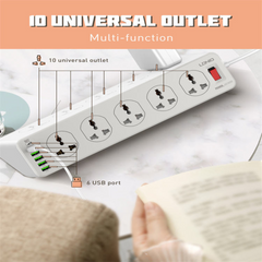 Ldnio Sc10610 30w 6-port Usb Charger Power Strip