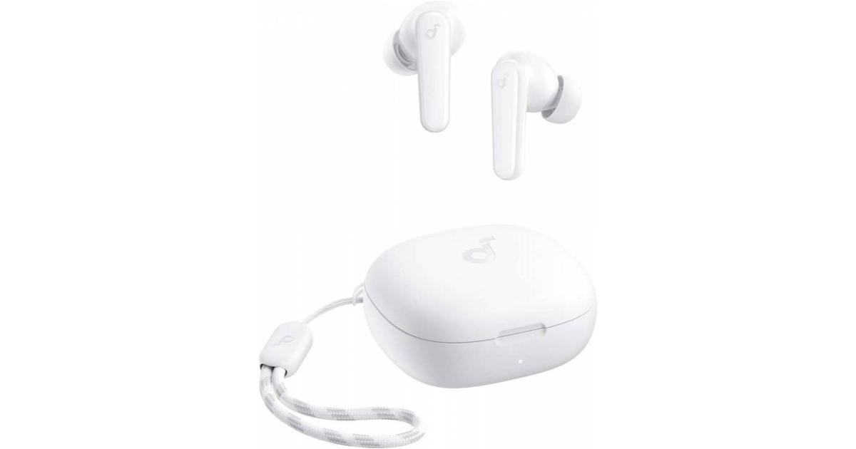 Soundcore By Anker R50i True Wireless Earbuds 10mm Drivers, Big Bass, Bluetooth 5.3, 30H Playtime, IPX5-Water Resistant, AI Clear Calls with 2 Mics, 22 Preset EQs via App, White