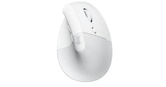 Logitech Lift Vertical Ergonomic Advanced Optical Wireless (Off white) Mouse (2.4GHz & Bluetooth Connection) Quiet Clicks 6 Buttons