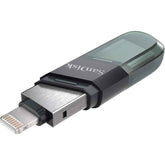 Sandisk 64gb Ixpand Flash Drive Flip 2 In 1 Flash Drive W/ Lightning & Usb Type A Conneors Password Prote Easily Free Up Space Your Iphone Sea Green