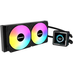Raidmax Lm240 Argb Lcd Aio Water Cooling System 240mm Argb 2.73" Ips Animation Lcd Display Compatible With Intel & Amd Cpu Socket . Black