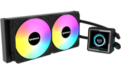 Raidmax LM240 ARGB LCD AIO Water Cooling System 240mm ARGB 2.73" IPS Animation LCD Display Compatible with Intel & AMD CPU Socket . Black