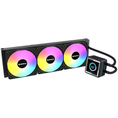 Raidmax Lm360 Argb Lcd Aio Water Cooling System 360mm Argb 2.73" Ips Animation Lcd Display Compatible With Intel & Amd Cpu Socket . Black