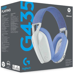Logitech G435 LIGHTSPEED Wireless (White) Dual Mode (2.4GHz & Bluetooth) Gaming Headset , Dolby Atmos, Lightweight, USB-C Charging , Upt To 18 Hours, Multi Platform Support | Logitech G435 Wireless White | - CompuMe