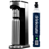 Drinkmate Lux Stainless Steel (premium Kit) Water & Soda Machine Carbonates Any Drink , Cylinder Included Silver