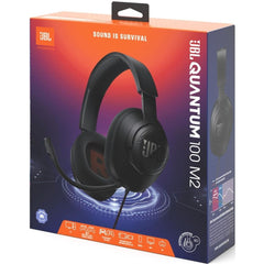 Jbl Quantum 100m2 Wired Gaming Headphones, 40mm Dynamic Drivers, Detachable Boom, Direional Microphone Pick Up Pattern, Fabric Covered Memory Foam Ear Cushions, 1.2m Cable, Black