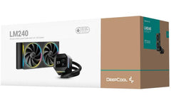 DeepCool LM240 ARGB Liquid Cooler 240mm 2.4" IPS Display Full Customized Supports MP4 Gen 6 Water Pump 3400RPM Anti-Leak For AMD & Intel - Black