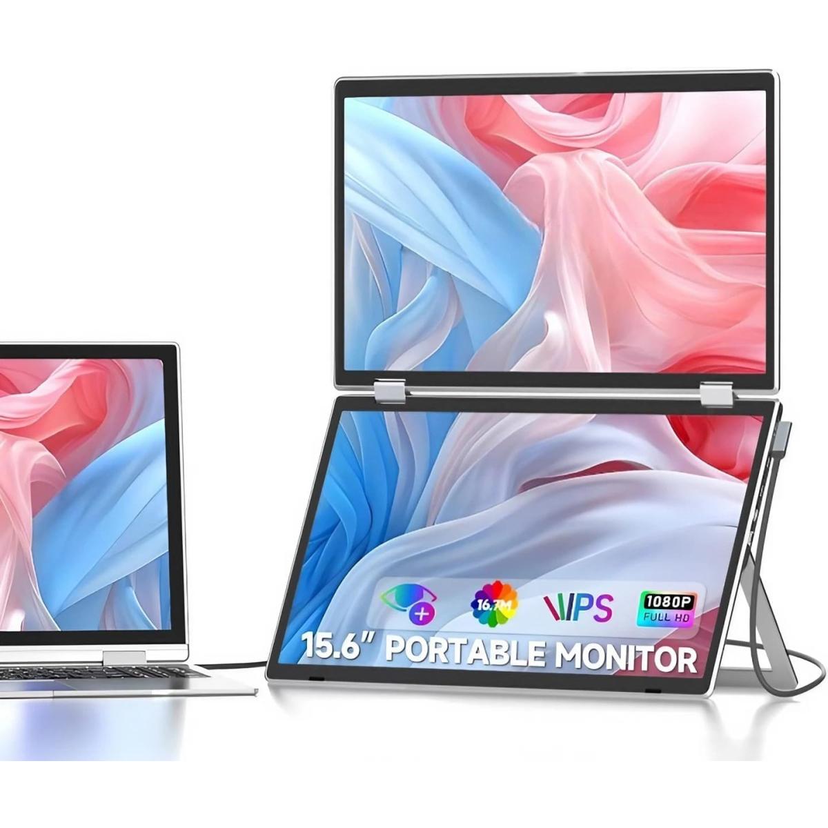 V2com M2 15.6" Ips Full Hd Triple Screen Extender Portable Folding Monitor All Laptops For Windows & Mac Vesa Mountable/ergo Design Built In Speakers V2com M2 15.6" Ips Full Hd Triple Screen Extender Portable Folding Monitor All Laptops For Windows & Mac Vesa Mountable/ergo Design Built In Speakers