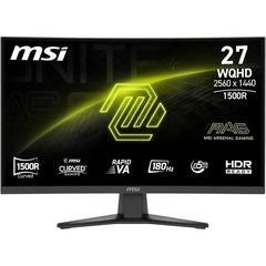 MSI MAG 275CQF E18 27" Curved 1500R Rapid VA QHD 2K 180Hz 0.5ms HDR Ready Frameless Night Vision Less Blue Light w/ 2 x HDMI & DisplayPort - Black