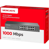 TP-Link Mercusys MS116GS 16 Port Gigabit Switch, Desktop or Rack Mount, Plug & Play, Traffic Priority, Loop Prevention, Isolation Mode, Silent Operation, Metal Case