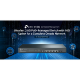 TP-Link TL-SG3210XHP-M2 | Jetstream 8 Port Multi-Gigabit L2+ Managed PoE Switch | 8 PoE+ Port @240W, 2 x 10G SFP+ Slots | 2.5G Bandwidth | Omada SDN Integrated | IPv6