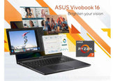 NEW Laptop ASUS Vivobook 16 | AMD Ryzen™ 7 7730U 4.5 GHz, 16GB DDR4 (Customized), 512GB SSD, 16-inch WUXGA (1920 x 1200) IPS-level Panel 300 nits