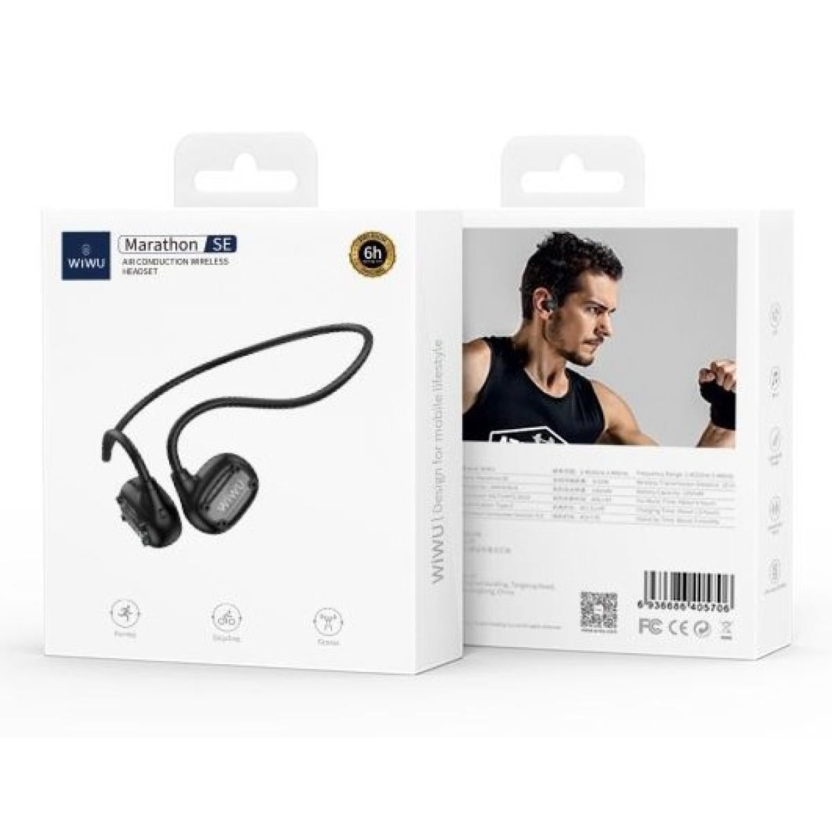 Wiwu Marathon Se Air Conduion Sport Earphones Up To 6h Hours Hd Sound Quality Wireless Headset For Outdoor Running Cycling Black Wiwu Marathon Se Air Conduion Sport Earphones Up To 6h Hours Hd Sound Quality Wireless Headset For Outdoor Running Cycling Black