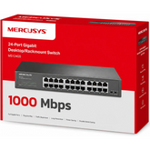 Mercusys MS124GS 24-Port Gigabit Desktop Rackmount Switch, 24x Gigabit RJ45 Ports, 48Gbps Switching Capacity, Isolation Mode, Loop Prevention, 802.1p QoS, Plug & Play, Metal Case
