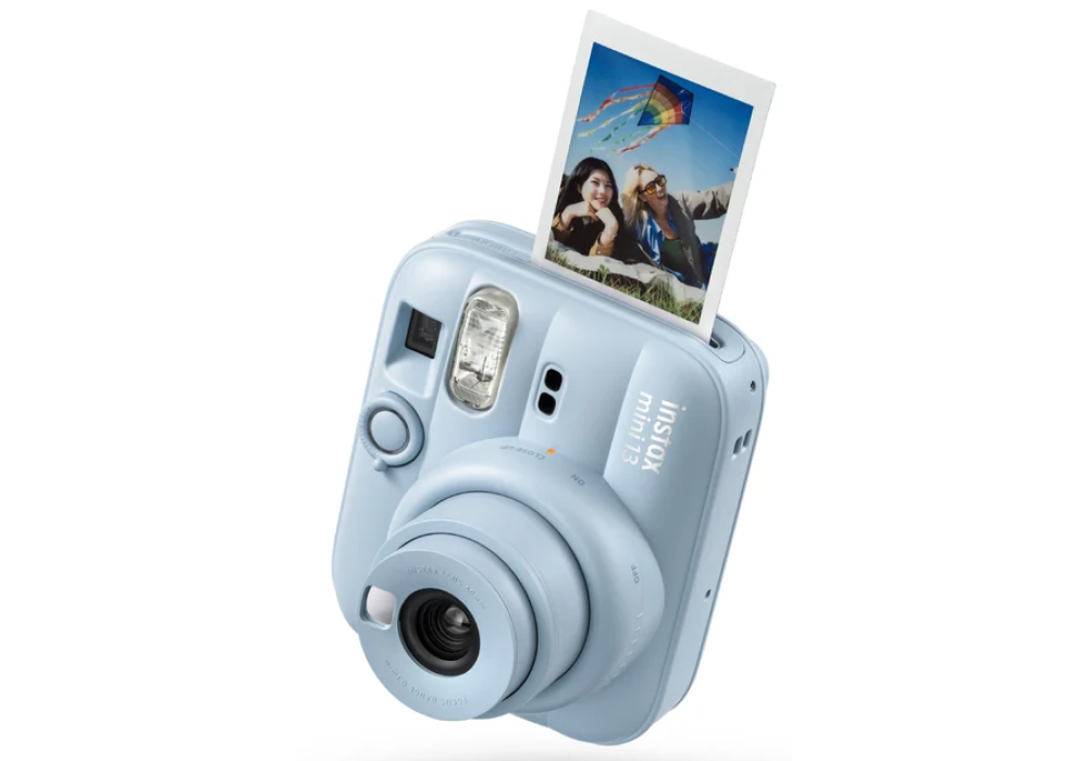 FUJIFILM instax mini 13 Instant Film Camera, 2"x3" Instant Prints, Dual Self-Timer 2s/10s, Close-Up Selfie Mode with Mirror, Automatic Exposure, Includes Camera Angle Strap & AA Batteries (Blue)