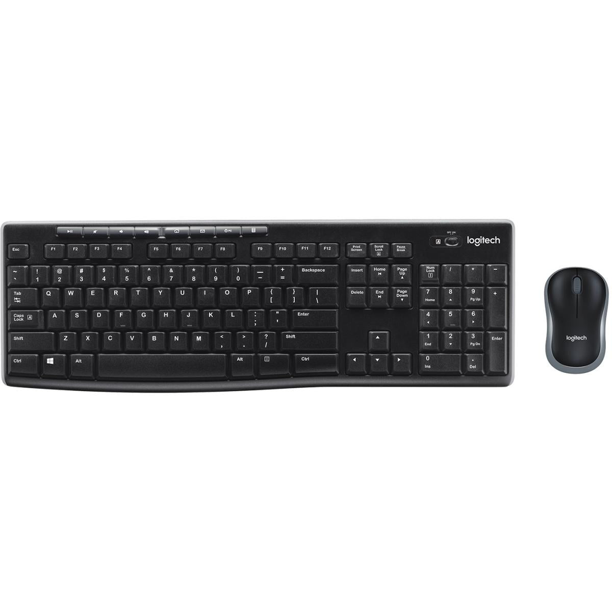 Logitech MK270 Wireless Keyboard & Mouse Combo 2in1 Wireless (2.4GHz), Silent Slim Design Full-Size Keyboard w/ Media Keys, Optical Mouse - For Windows (عربي) | MK270 Wireless Keyboard & Mouse | - CompuMe