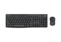 Logitech MK295 Arabic Version Wireless Mouse & Keyboard Combo with SilentTouch Technology, Full Numpad, Advanced Optical Tracking, Lag-Free Wireless, 90% Less Noise - Graphite