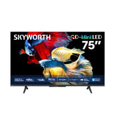 Skyworth Mini LED TV 75Inch QLED, Smart Google TV, 3HDMI & 2USB, Voice Control - 75X6600H