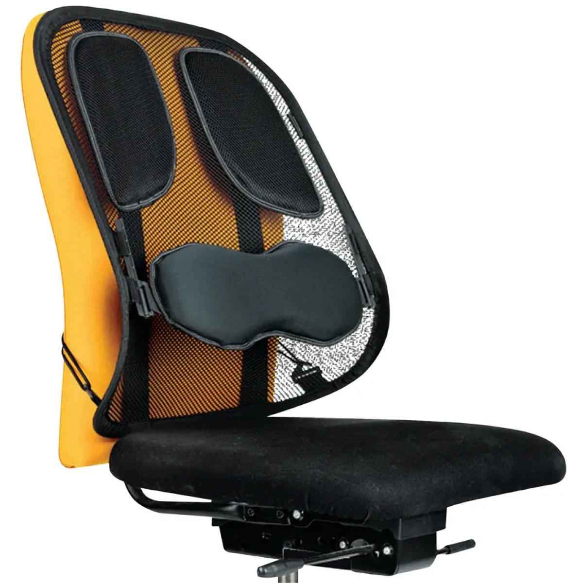 Fellowes Professional Series Mesh Back Support Adjustable Memory Foam Attaches To Any Chair Black
