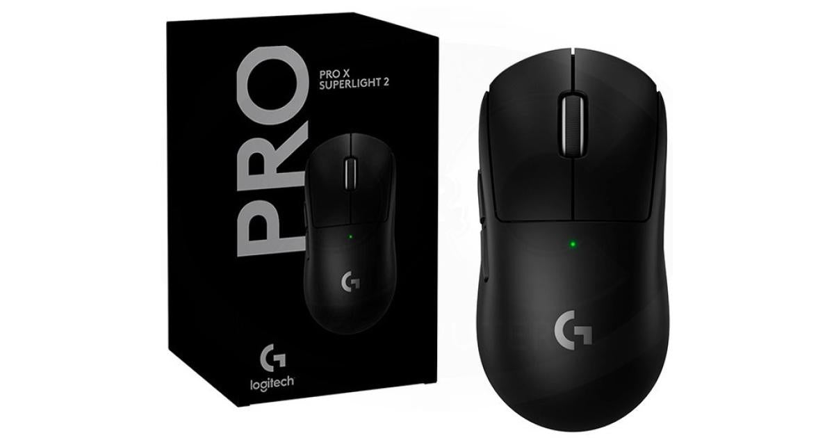 Logitech G PRO X SUPERLIGHT 2 (Black) Wireless Lightspeed Gaming Mouse, Lightweight 60g, 8K Polling, LIGHTFORCE Hybrid Switches, 44K DPI HERO 2 Sensor, 888 IPS, 5 Programmable Buttons, Up To 95 Hours Battery, For PC & Mac