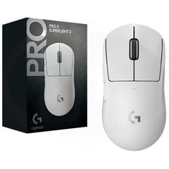 Logitech G PRO X SUPERLIGHT 2 (White) LIGHTSPEED Wireless Gaming Mouse, Lightweight 60g, 8K Polling, LIGHTFORCE Hybrid Switches, 44K DPI HERO 2 Sensor, 888 IPS, 5 Programmable Buttons, Up To 95 Hours Battery, For PC & Mac | G PRO X SUPERLIGHT 2 White