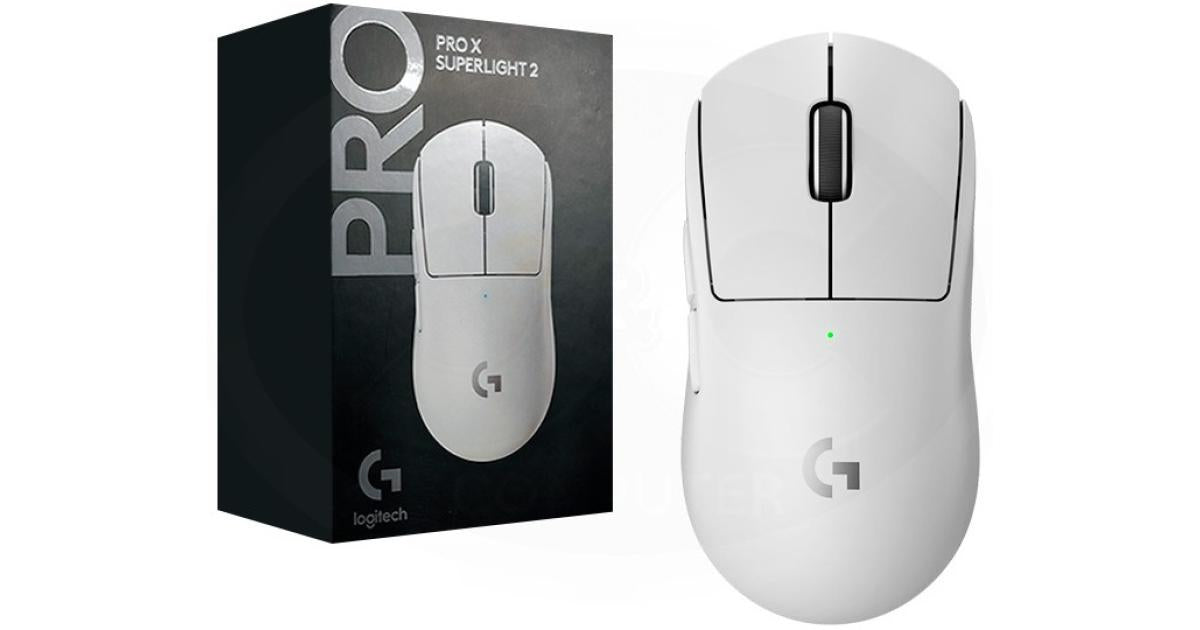 Logitech G PRO X SUPERLIGHT 2 (White) LIGHTSPEED Wireless Gaming Mouse, Lightweight 60g, 8K Polling, LIGHTFORCE Hybrid Switches, 44K DPI HERO 2 Sensor, 888 IPS, 5 Programmable Buttons, Up To 95 Hours Battery, For PC & Mac