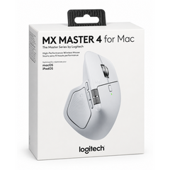Logitech MX Master 4 For Mac , Ergonomic Wireless Mouse with Advanced Performance Haptic Feedback, Ultra-Fast Scrolling, USB-C Charging, Bluetooth, Windows, MacOS - Pale Grey