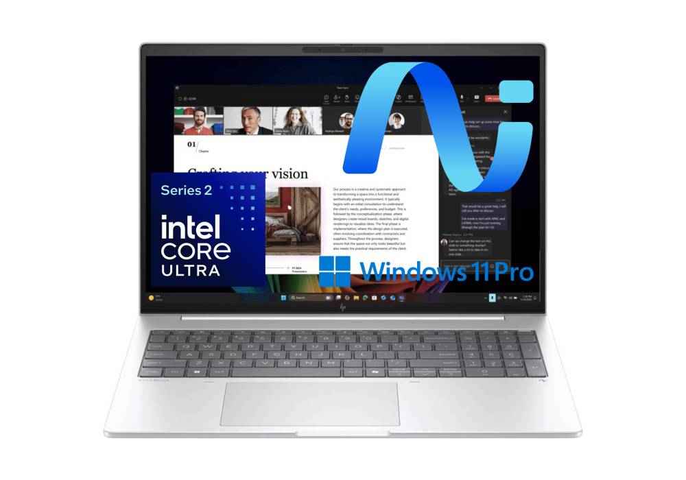 Laptop HP EliteBook 8 G1i AI-Enhanced Light & Powerful For Secure Enterprise Business, Intel Core™ Ultra 7 255U, 16GB DDR5, 16" IPS FHD+, Windows 11 Pro - Glacier silver