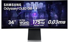 SAMSUNG Odyssey G8 G855D Odyssey G8 Smart 34" OLED 3K UWQHD , 175Hz , 0.03ms (GtG) , AMD FreeSync Premium Pro & G-Sync Technology, Silver
