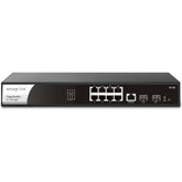 Draytek VigorSwitch P2100 8-Port Gigabit PoE Layer 2+ Managed Switch | 2 SFP Uplink Ports | Rack Mountable | Business Class