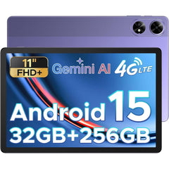 Doogee Tab G6 Plus Vib Edition (2025) 11.0" Android Lte Tablet (256gb Storage / 8gb + 24gb Shared Memory) Bundle (keyboard + Pen + Cover + Screen Proteor) , Purple