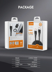 Ldnio Cable High Power, 100Watts, Grey - LC632c-100W