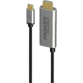 Promate HDMI-PD100 USB-C to HDMI Cable, Ultra HD 4k 60hz Type-C(Thunderbolt-3) to HDMI Adapter with 100W USB-CPower Delivery Port, Long Lifespan, 180cm Cord for MacBook Pro, iPad Air, Galaxy S25