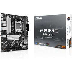 Asus Prime B850m K Am5 Micro Atx Amd B850 Chipset, 2x Ddr5 Udimm Slots, Up To 128gb Max Memory, 2x Pcie X16 Slots, 2x M.2 Slots
