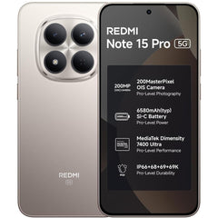 Xiaomi Redmi Note 15 Pro – 120Hz AMOLED Display, 200MP OIS Camera, 12GB RAM, 512GB Storage, 6500mAh Battery , Titanium